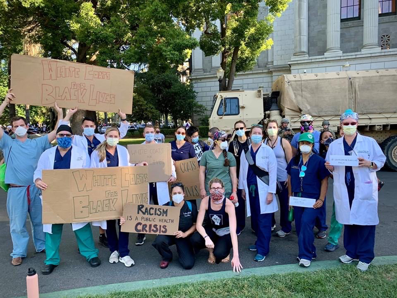 Department Representation at The White Coat For Black Lives Protest in Sacramento